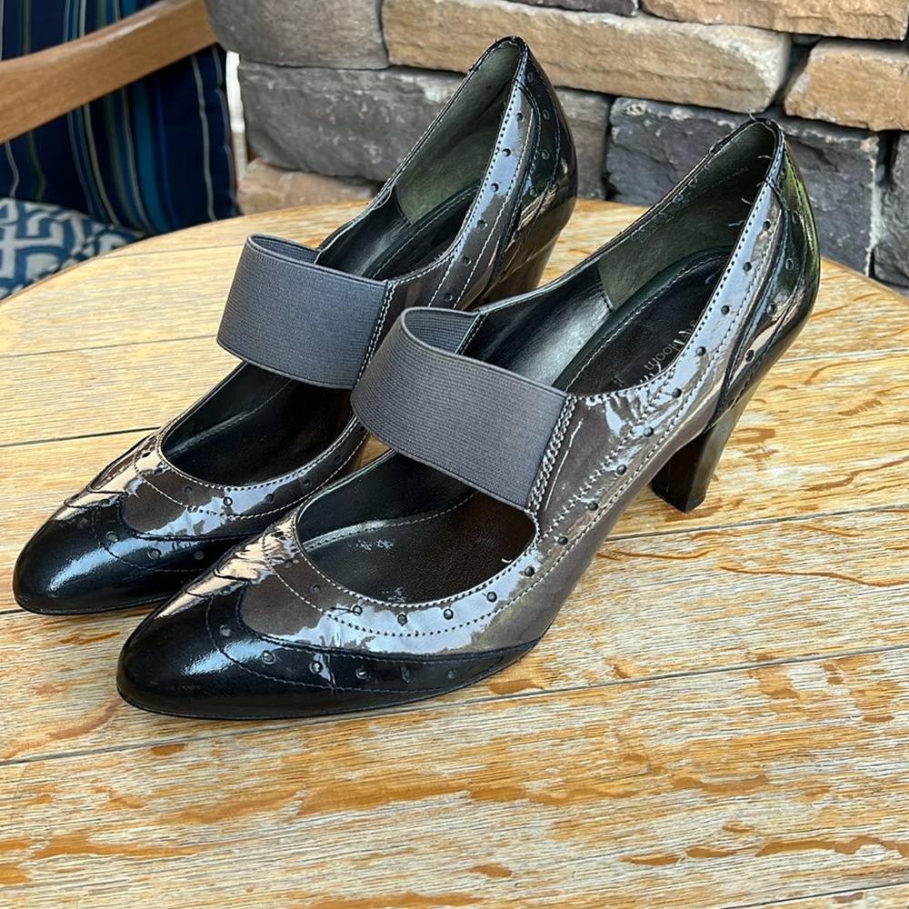 Patent Leather Ruby & Bloom LANEY black and gray Pumps heels. Made in Italy